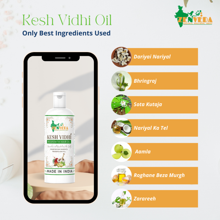 Best Ayurvedic Ingredients Used in Kesh Vidhi Regrowth Hair Oil