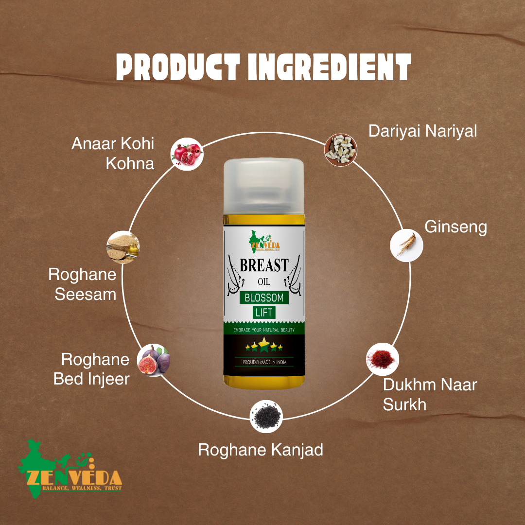 Zen veda blossom lift breast massage oil ingredients