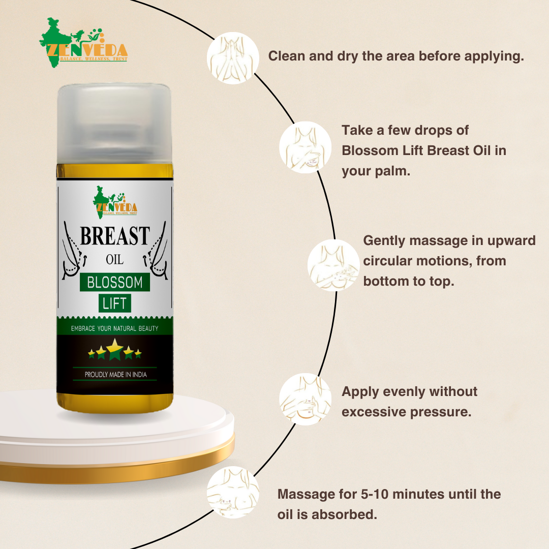 Zen veda blossom lift breast massage oil how to use