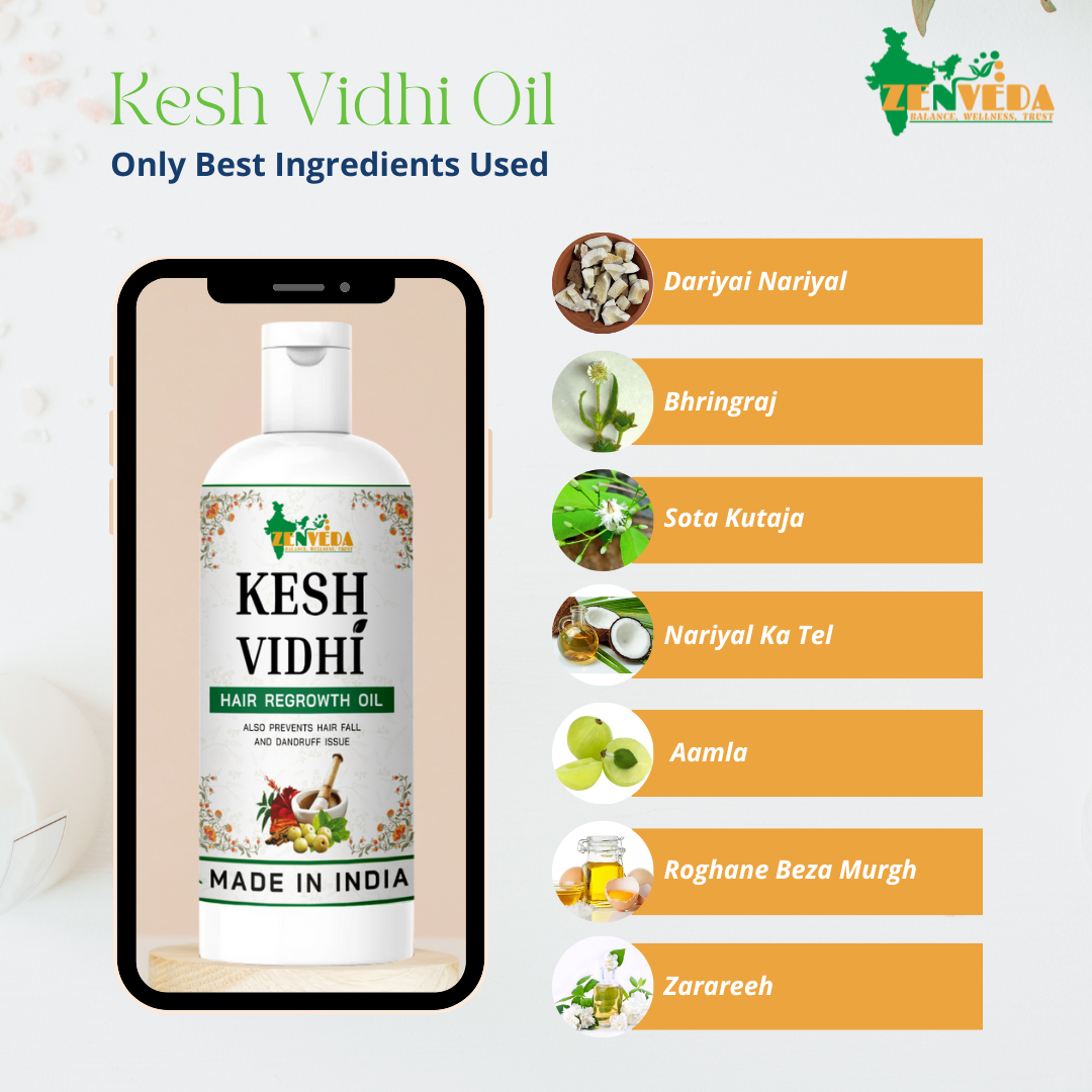 zen veda kesh vidhi regrowth hair oil ingredients