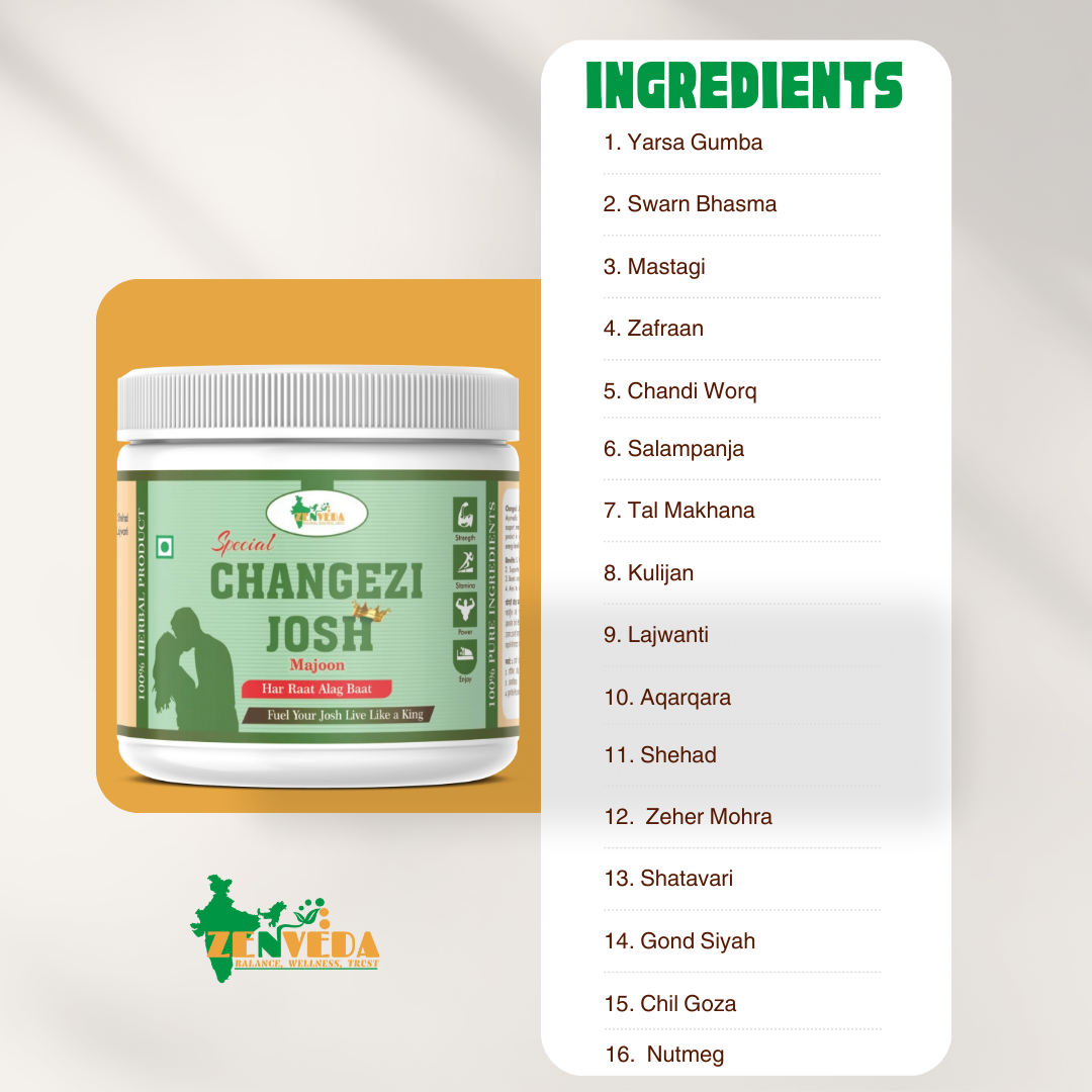 zen veda changezi josh majoon ingredients