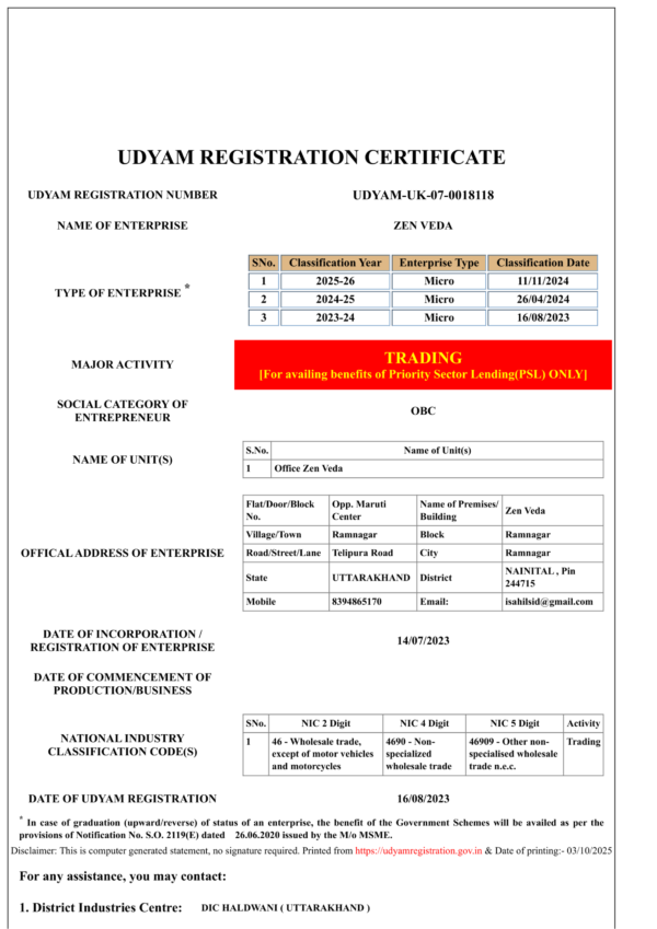 UDYAM Trading